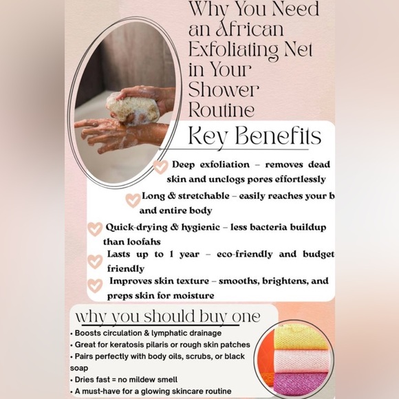 African Exfoliating Net Set of 2 Rugged Rituals - Picture 2 of 2